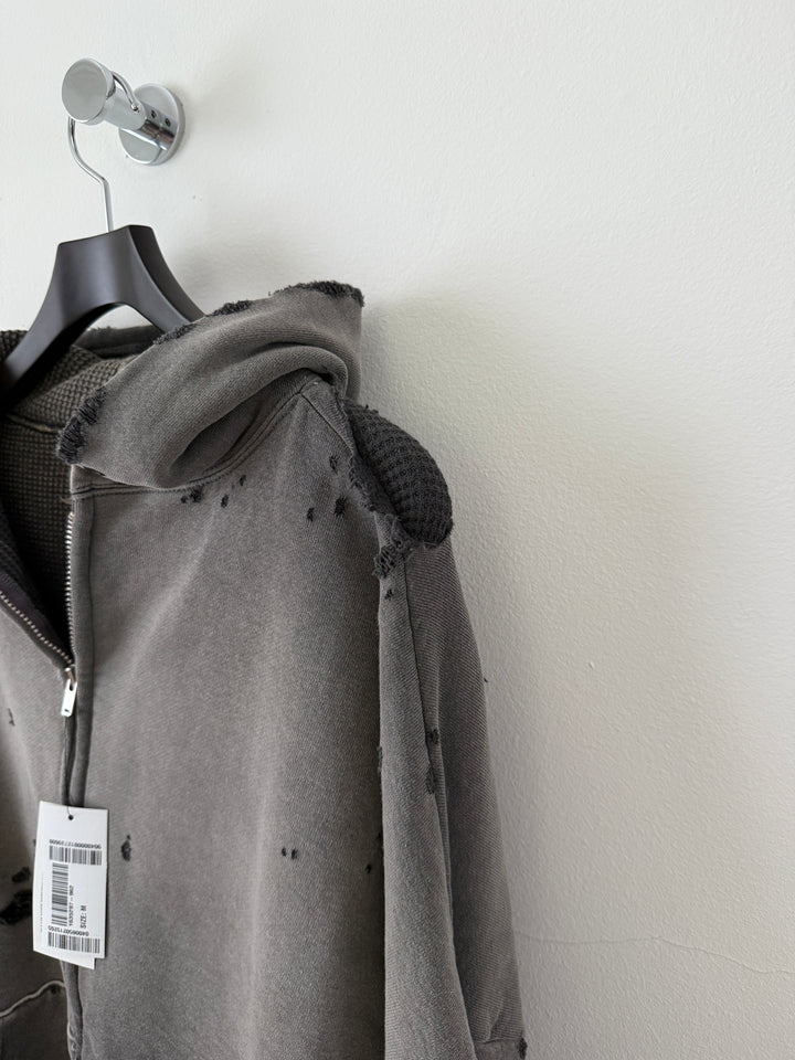 Distressed Thermal Hoodie