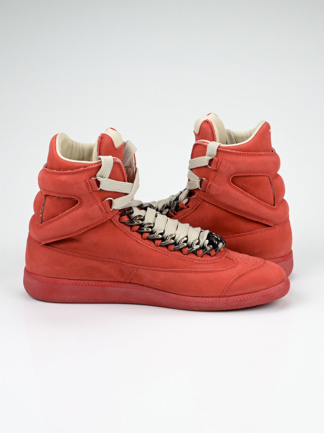 High Top Suede Chain Sneakers