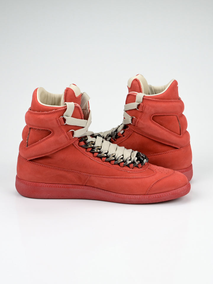 High Top Suede Chain Sneakers