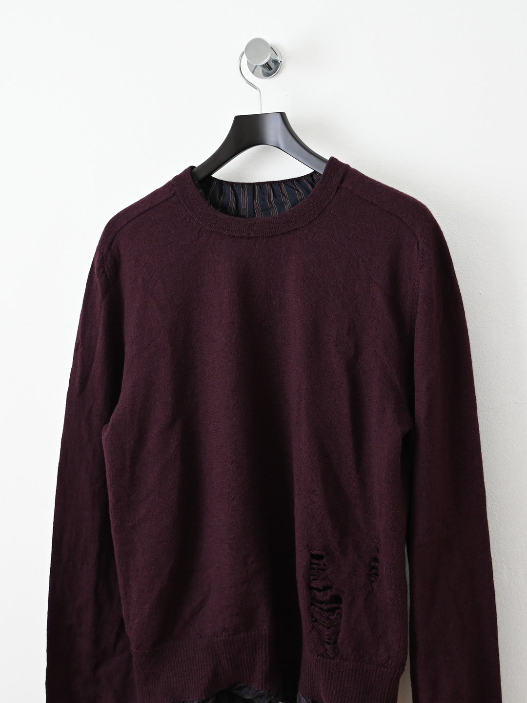 Burgundy Distressed Jumper