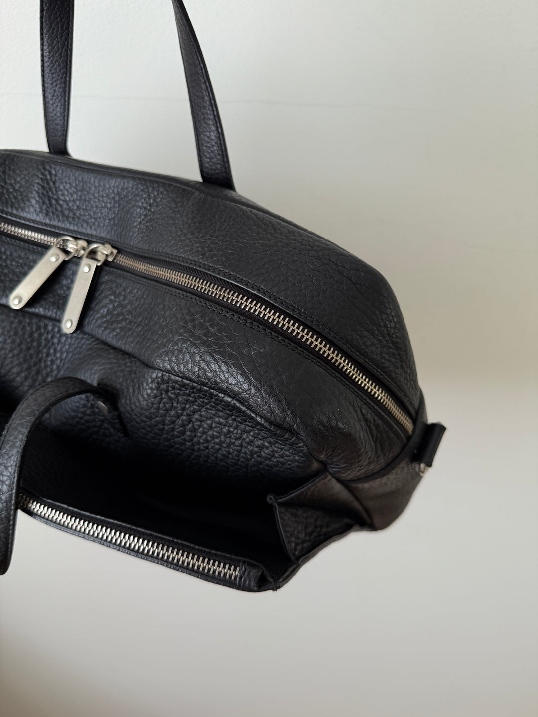 Pebbled Leather Messenger Bag