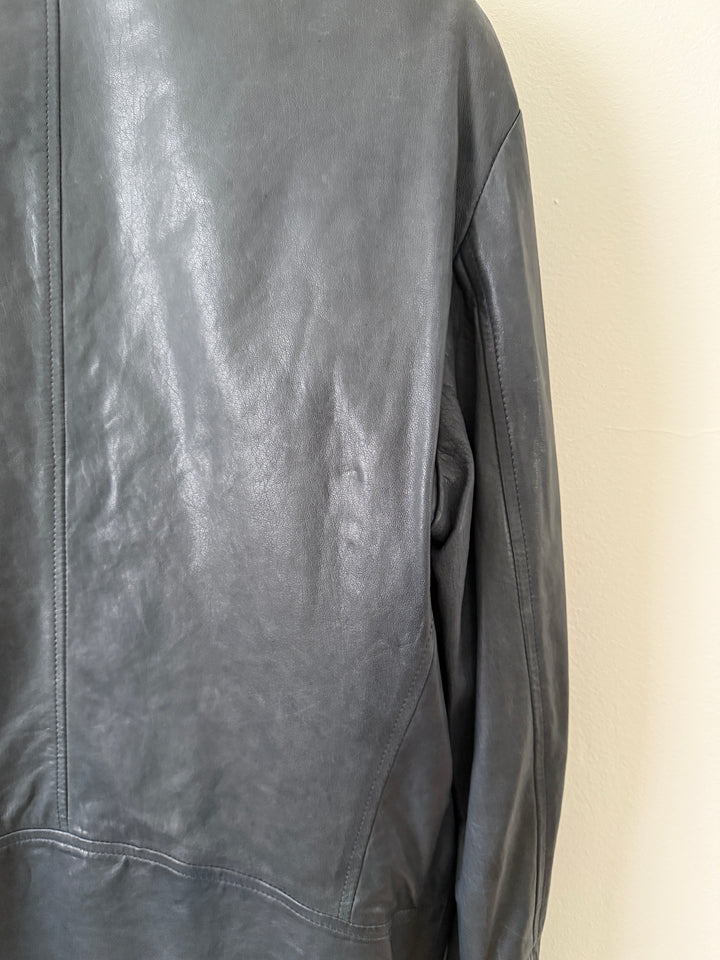 5 Zip Leather Moto Jacket