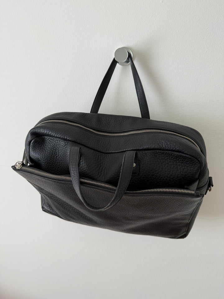 Pebbled Leather Messenger Bag