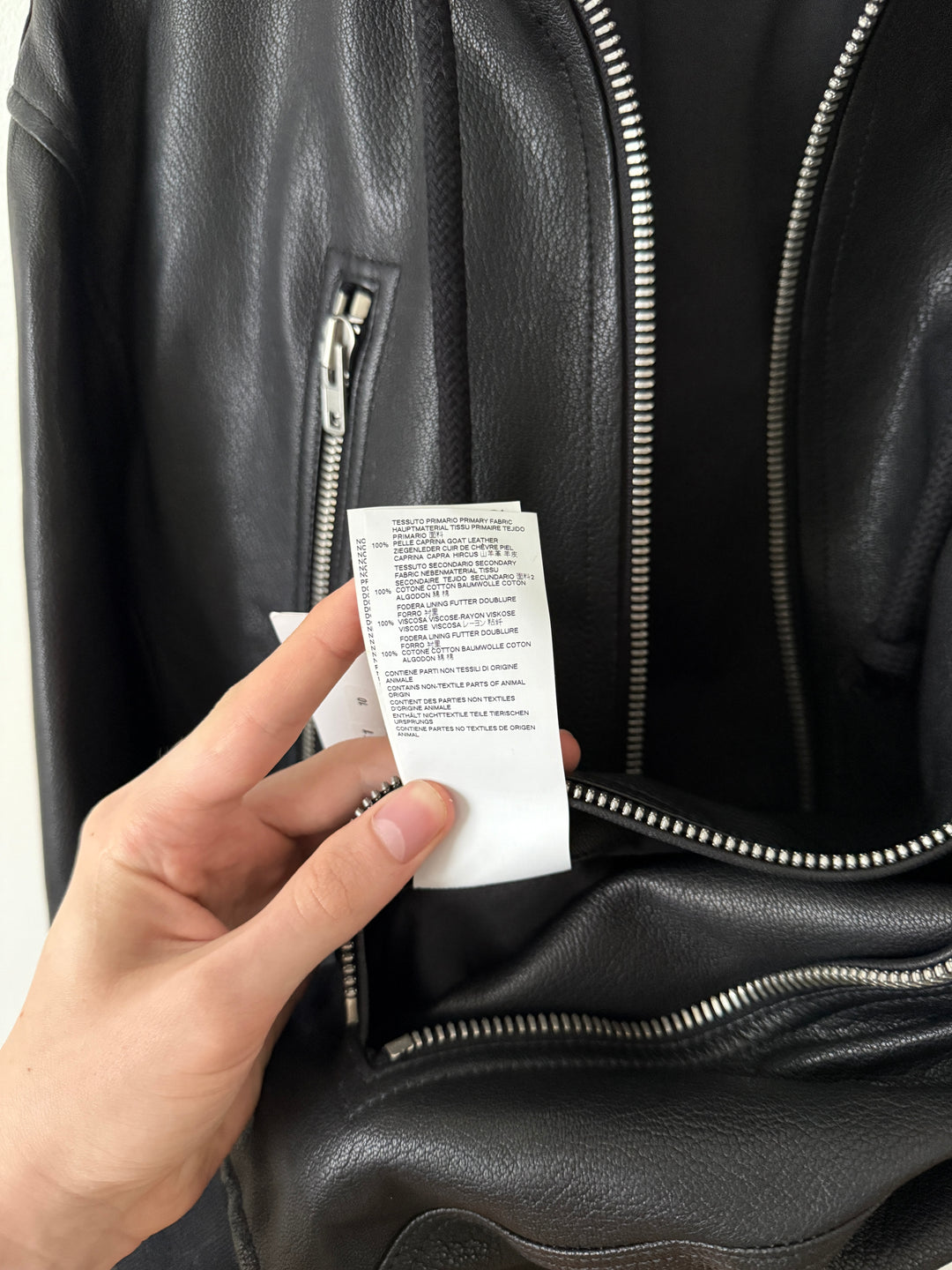 5 Zip Goat Leather Hooded Jacket