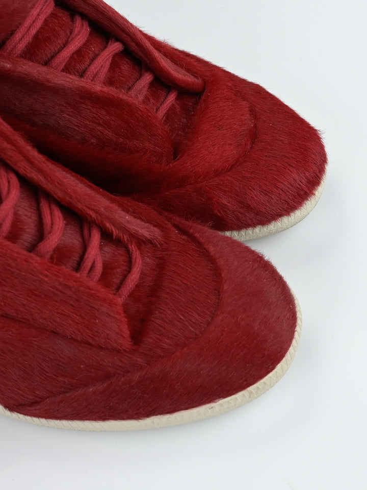 Yeezus Red Calf Hair Future Sneakers