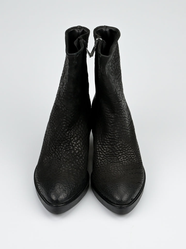 Staple Spine Grained Leather Ankle Boots