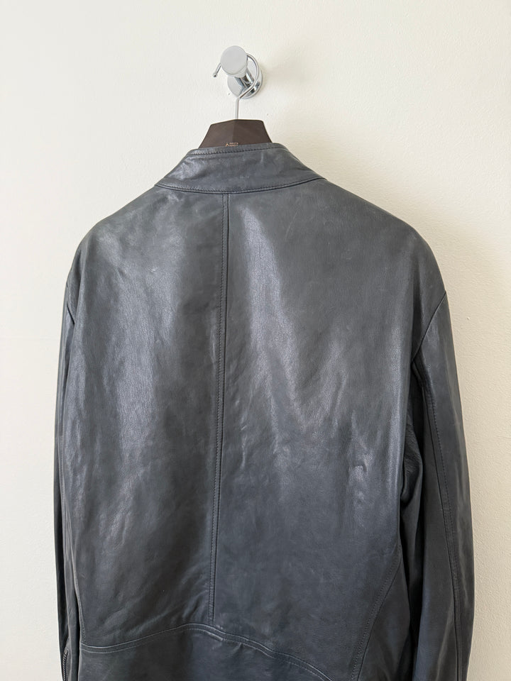 5 Zip Leather Moto Jacket