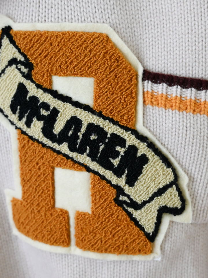 McLaren Chenille Patch Knit Polo Sweater