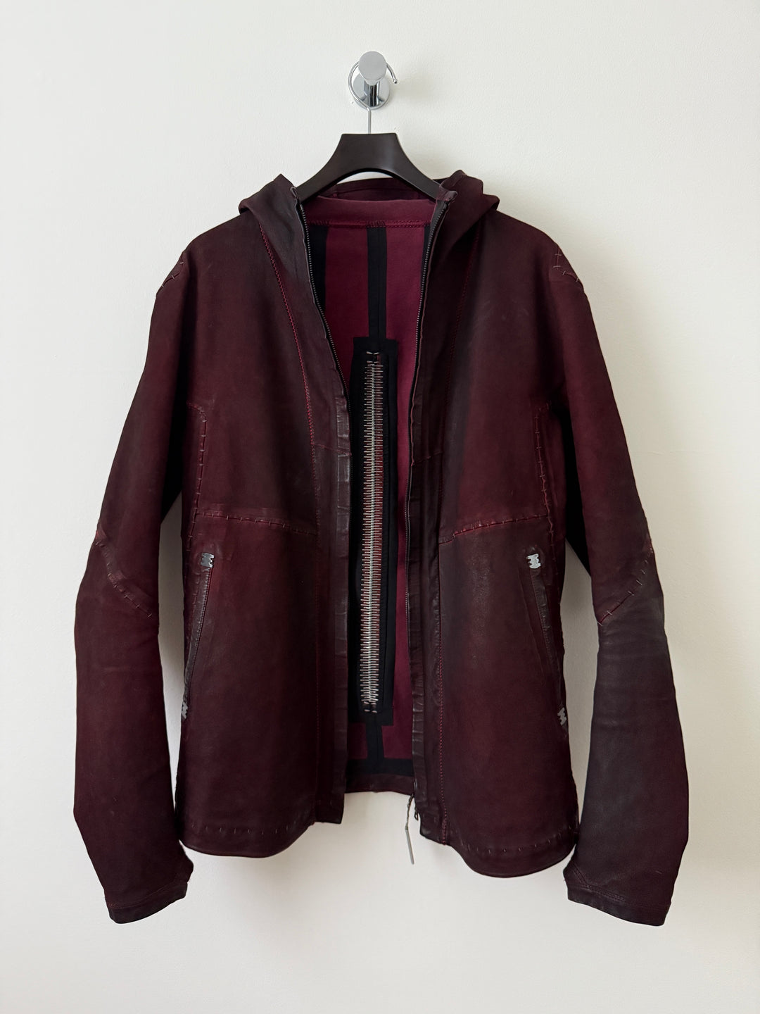 Lascar Stretch Dirtyred Astro Leather Jacket