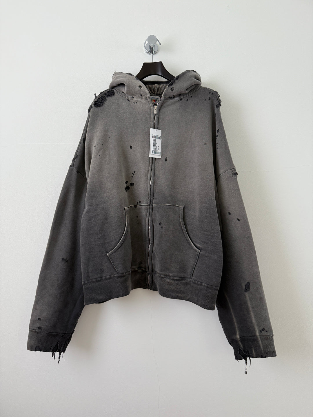 Distressed Thermal Hoodie