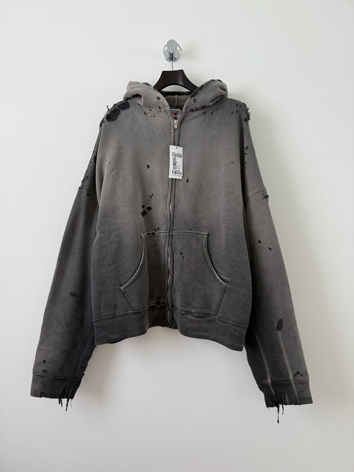 Distressed Thermal Hoodie