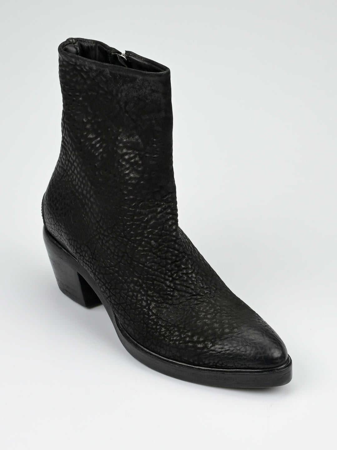 Staple Spine Grained Leather Ankle Boots