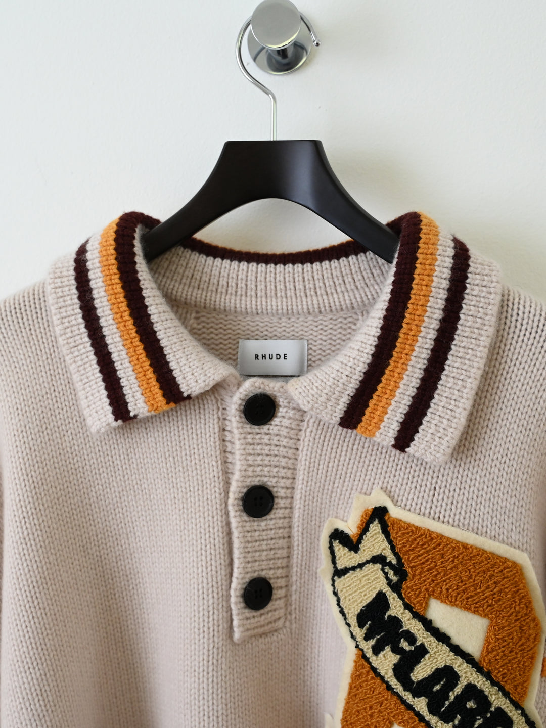 McLaren Chenille Patch Knit Polo Sweater