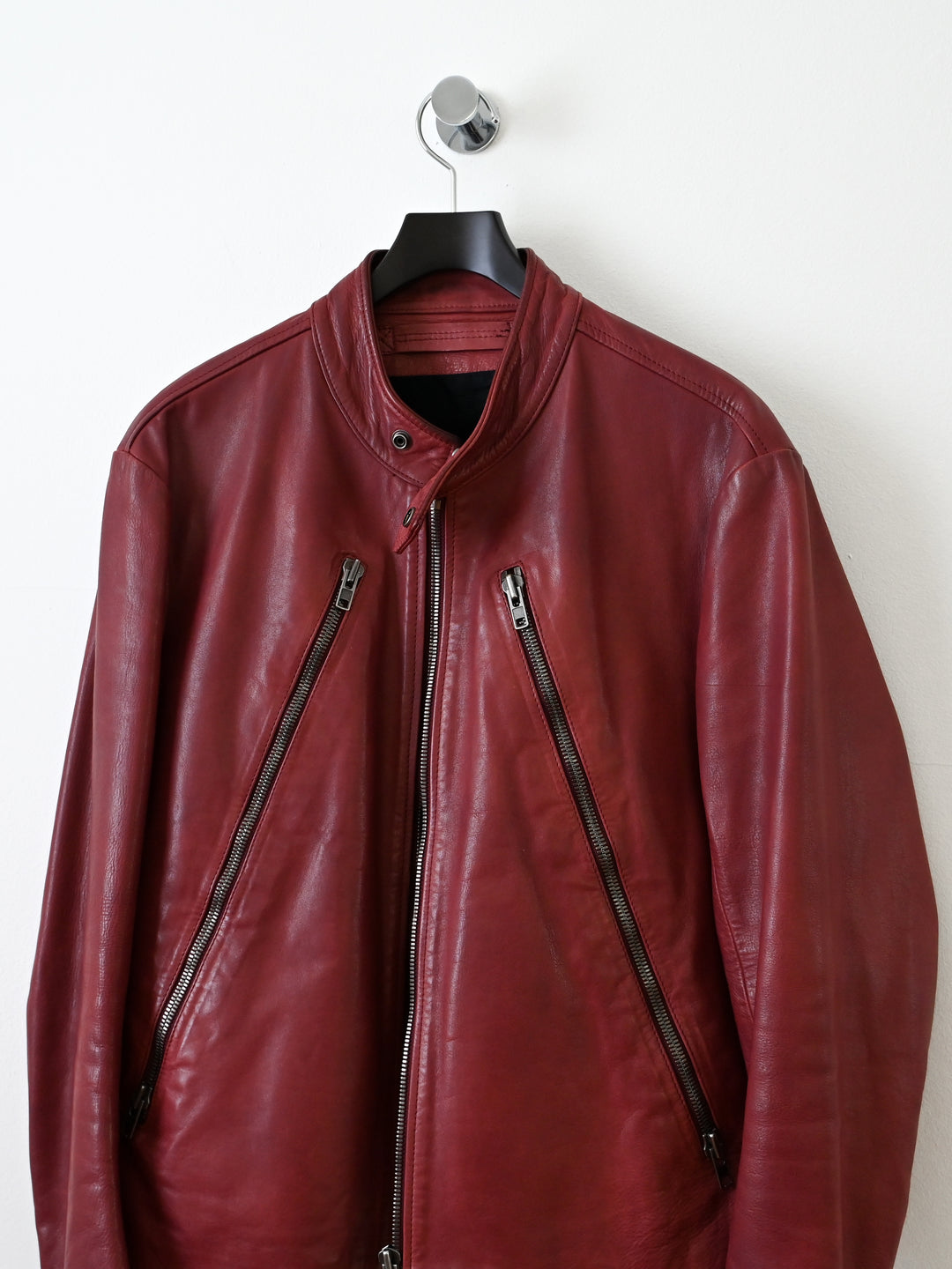 Red 5 Zip Leather Jacket