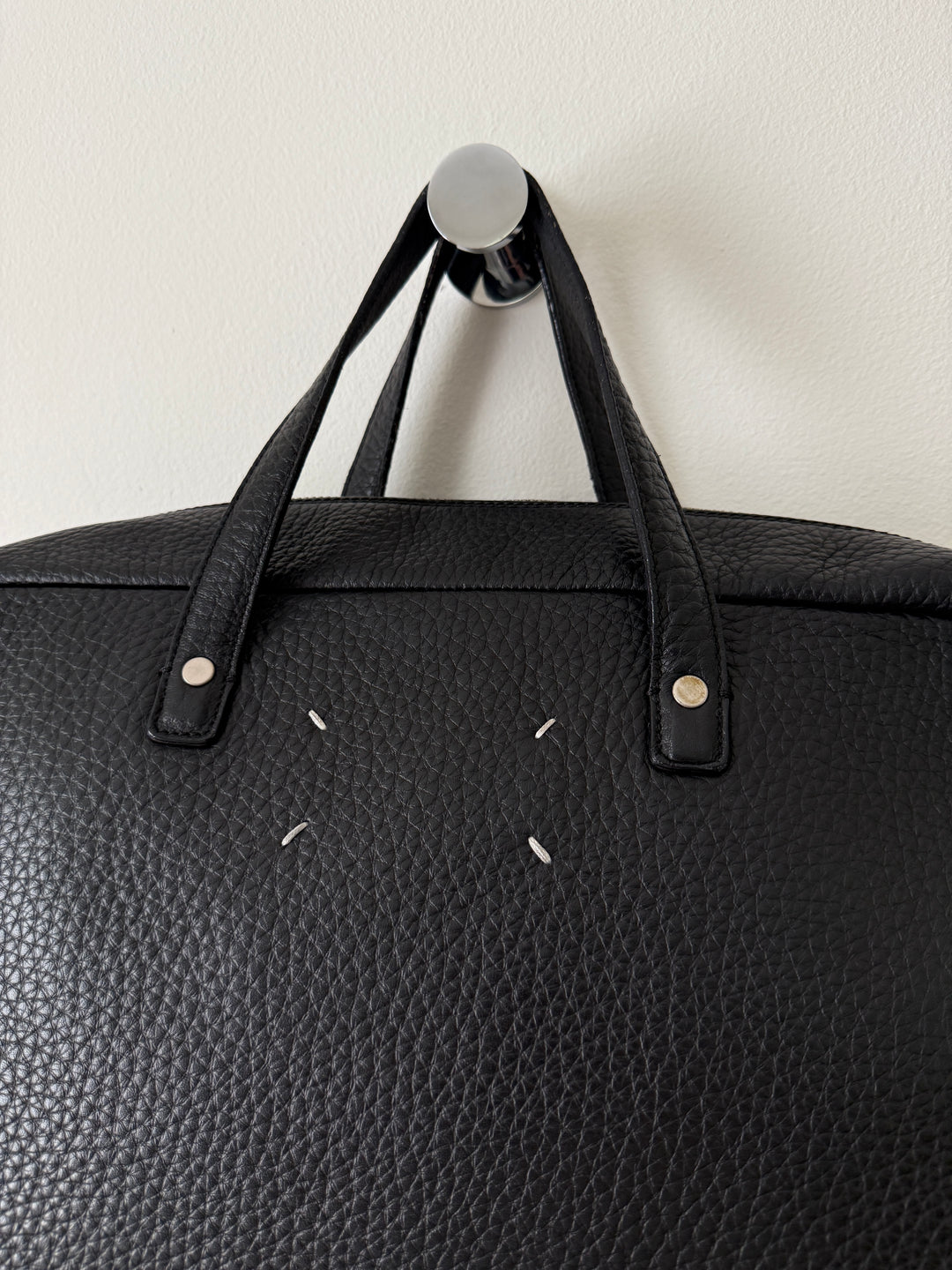 Pebbled Leather Messenger Bag