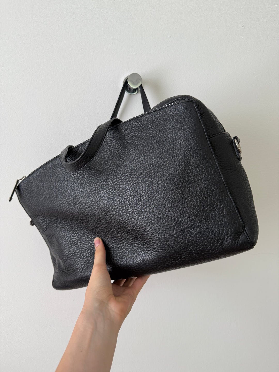 Pebbled Leather Messenger Bag