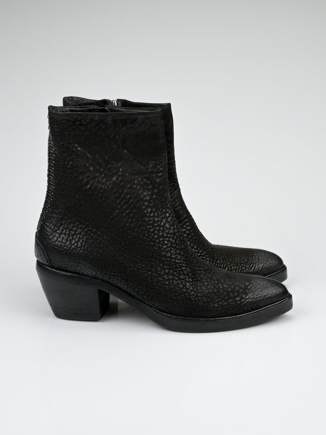 Staple Spine Grained Leather Ankle Boots