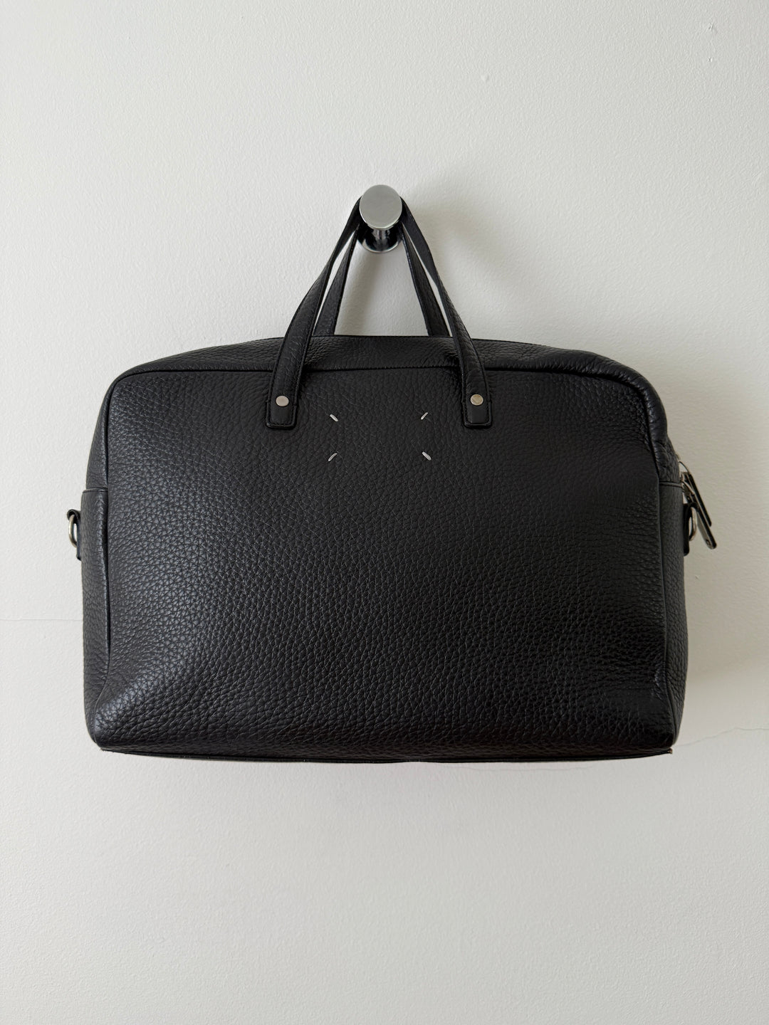 Pebbled Leather Messenger Bag