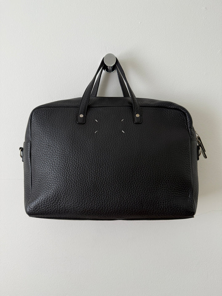 Pebbled Leather Messenger Bag