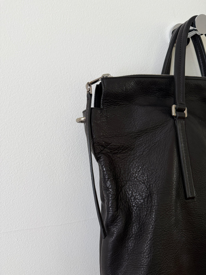 Leather Top Handle Tote Bag