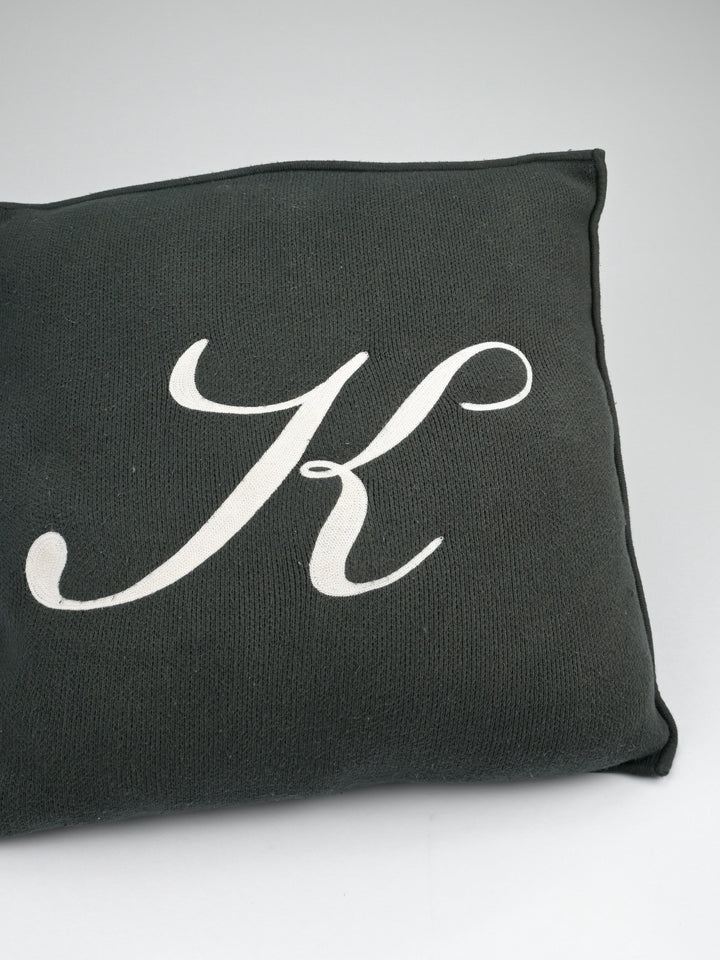 "K" Script Knit Pillow