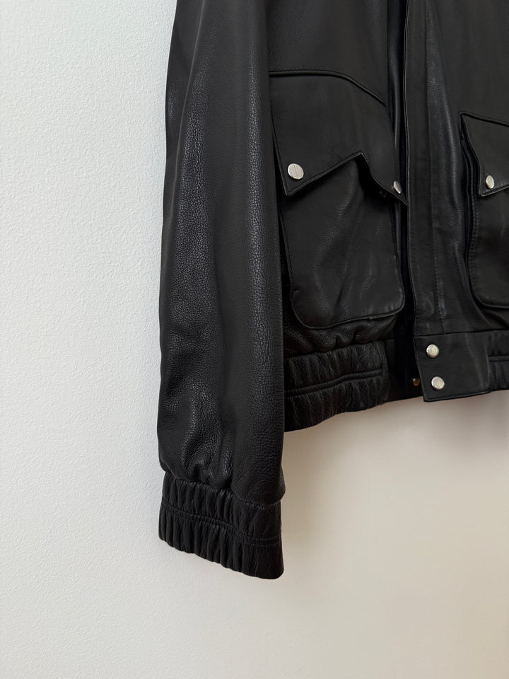 Leather Pilot Bomber Jacket