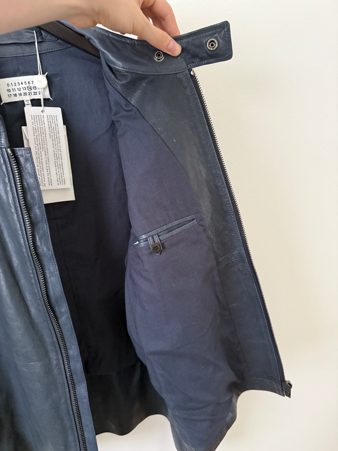 5 Zip Leather Moto Jacket