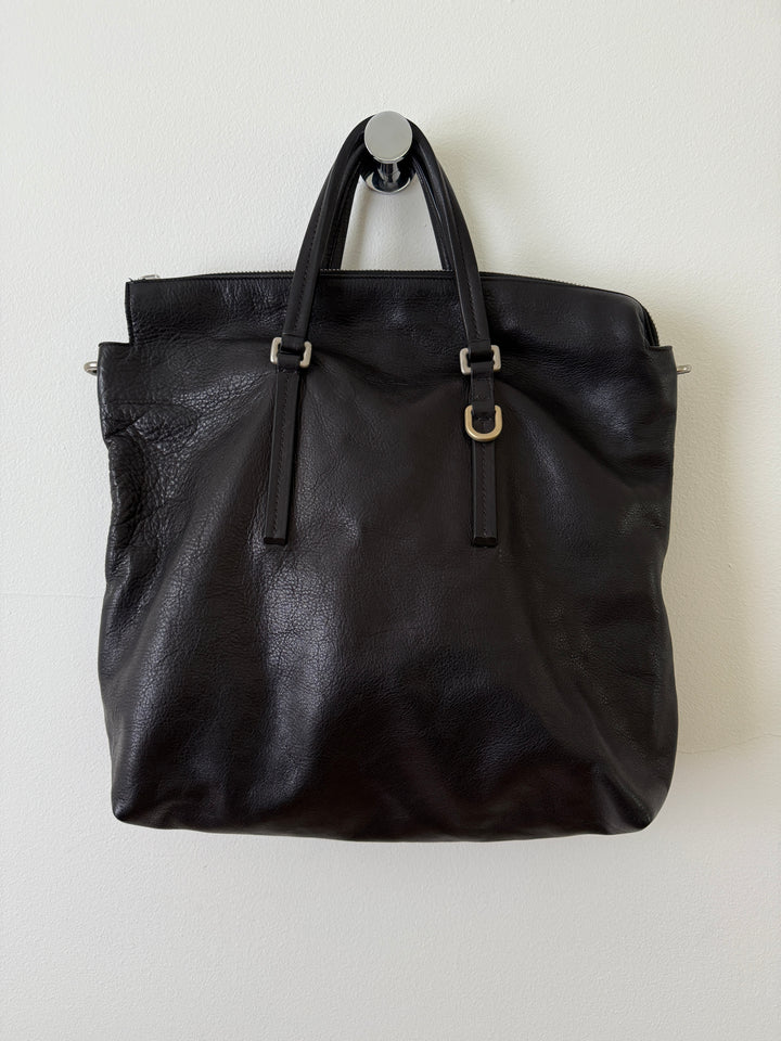Leather Top Handle Tote Bag