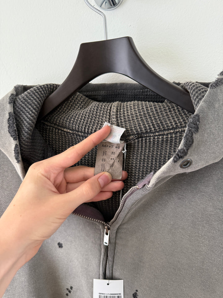 Distressed Thermal Hoodie