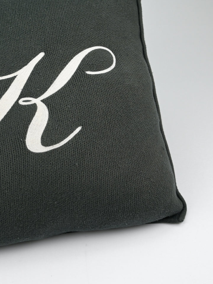 "K" Script Knit Pillow