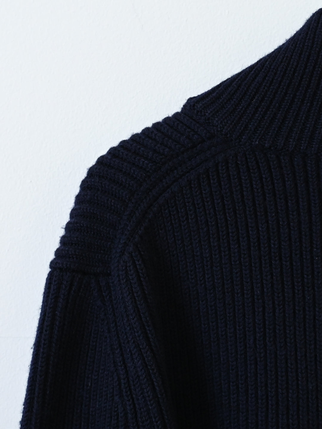 14 Zip Up Wool Knit Ribbed Sweater