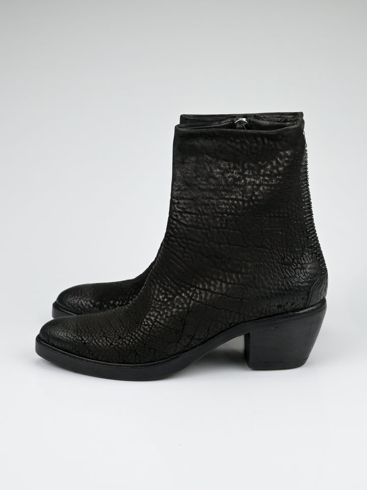 Staple Spine Grained Leather Ankle Boots