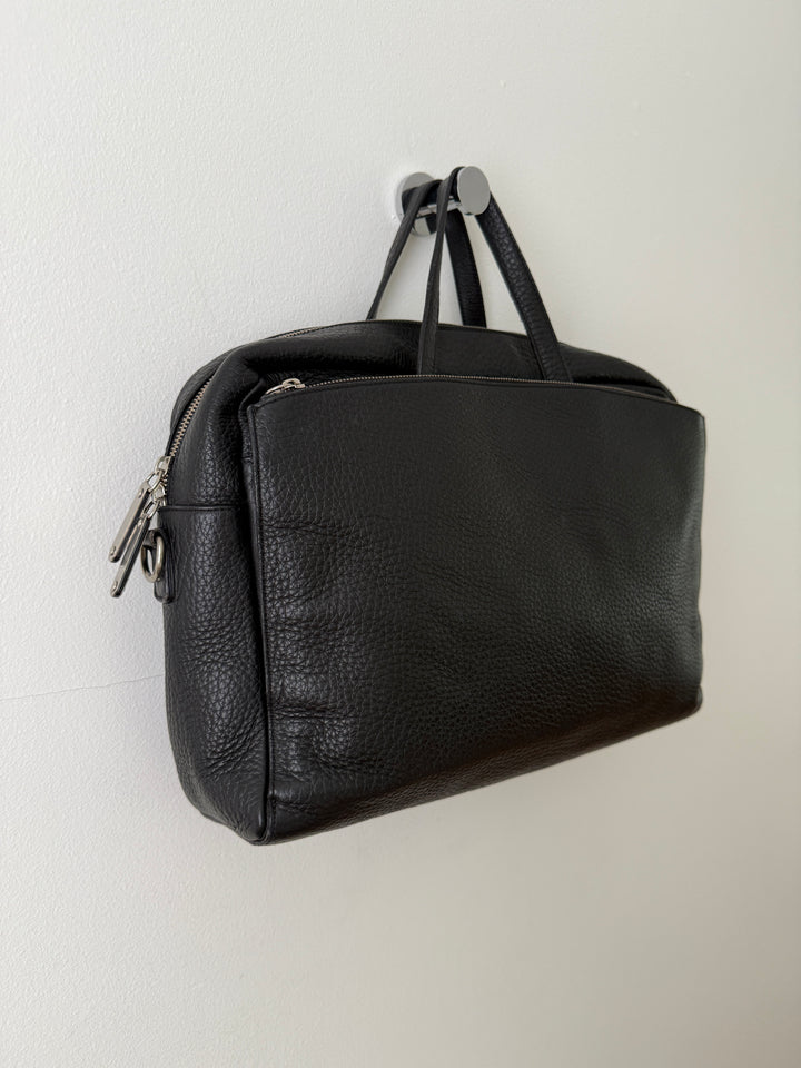 Pebbled Leather Messenger Bag