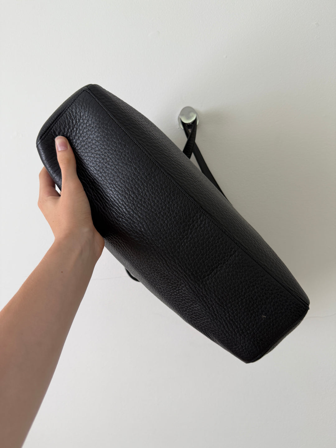 Pebbled Leather Messenger Bag