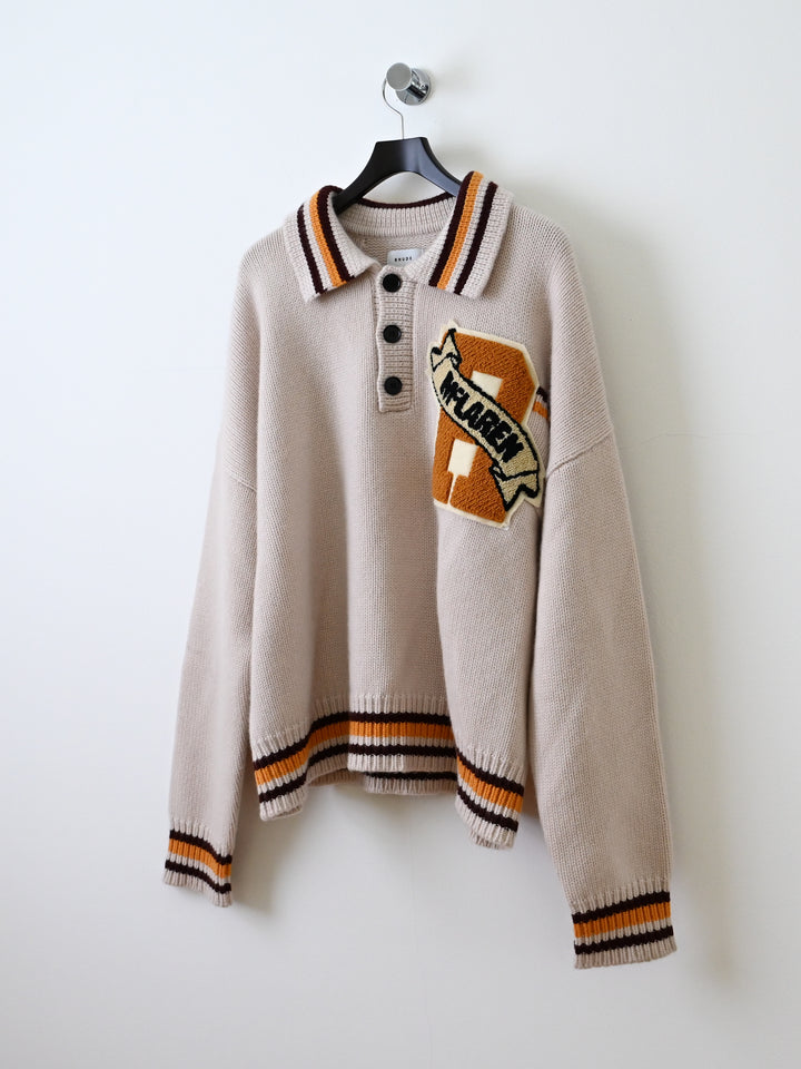 McLaren Chenille Patch Knit Polo Sweater