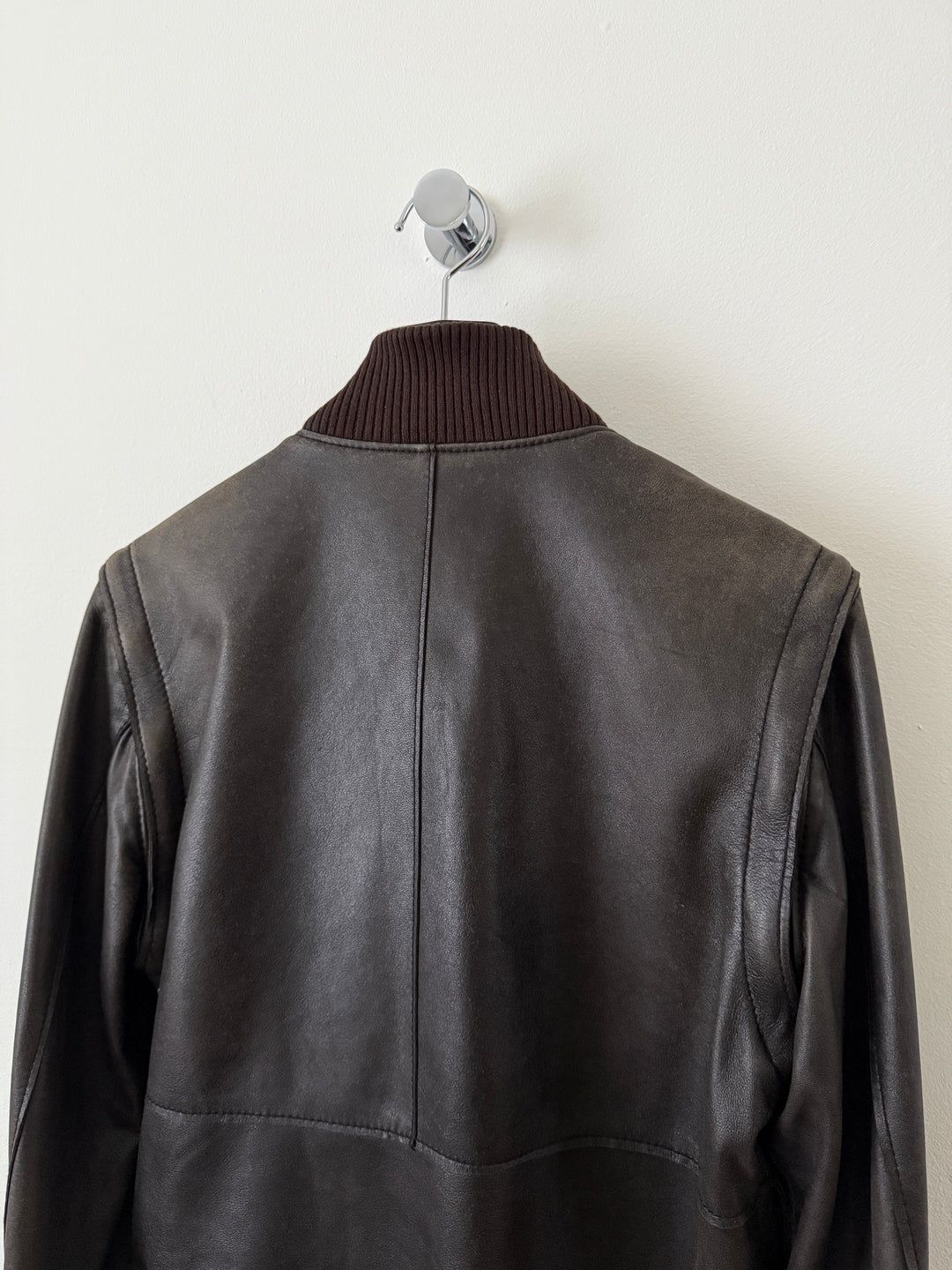 Multi-Zip Faded Leather Jacket