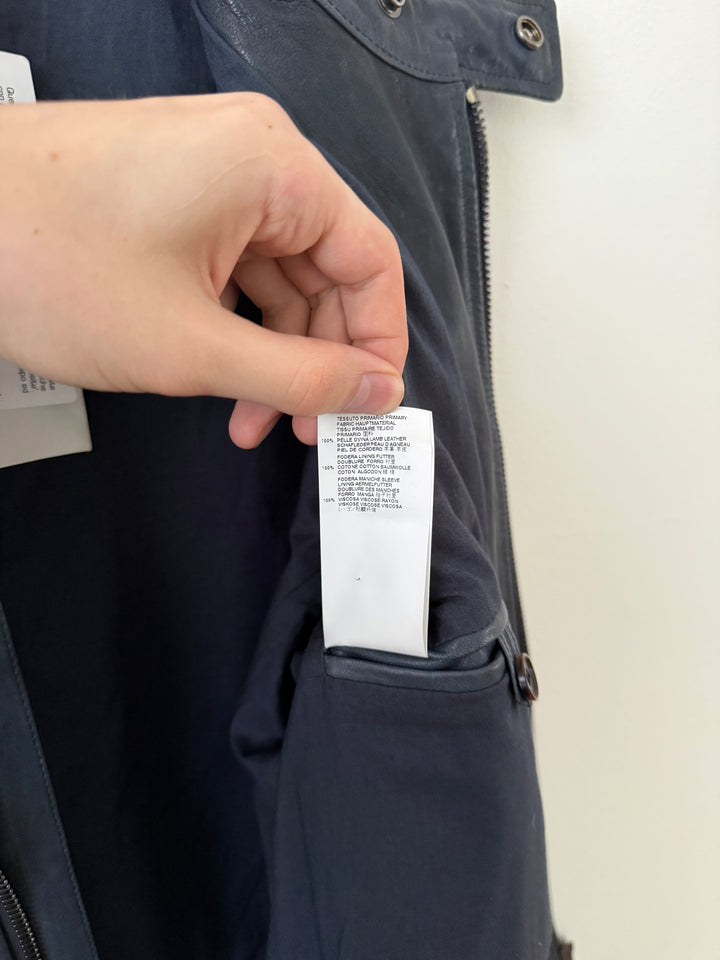 5 Zip Leather Moto Jacket