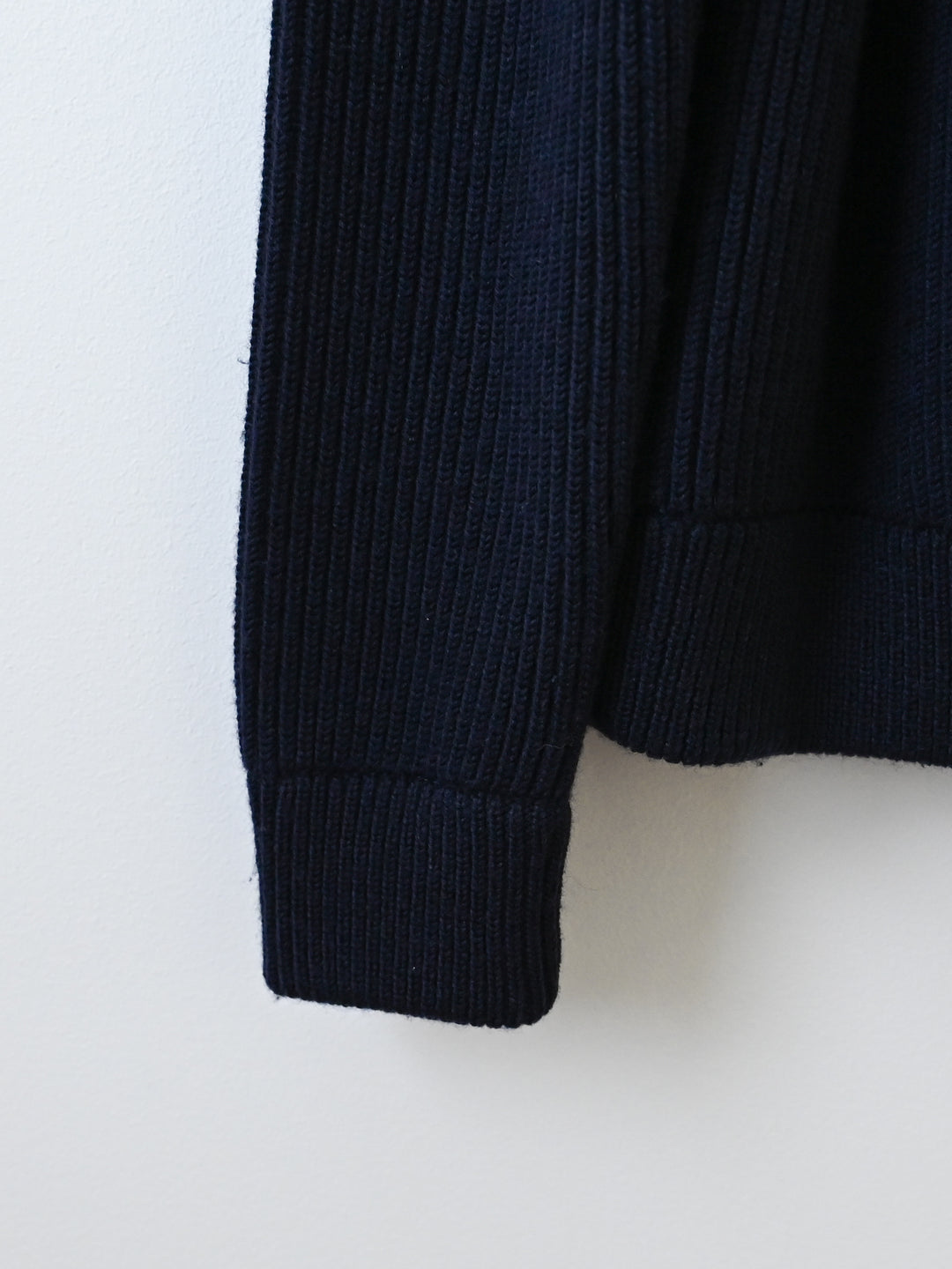 14 Zip Up Wool Knit Ribbed Sweater