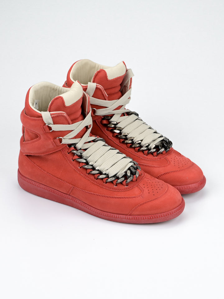 High Top Suede Chain Sneakers