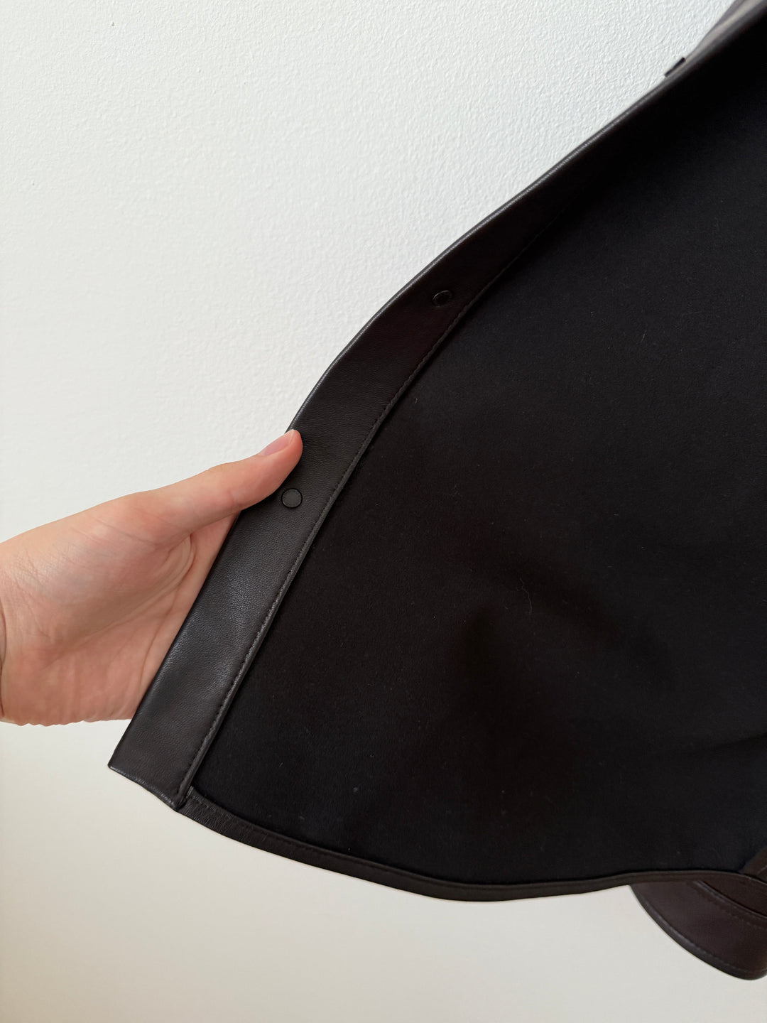 Leather Cloak Button Up Shirt