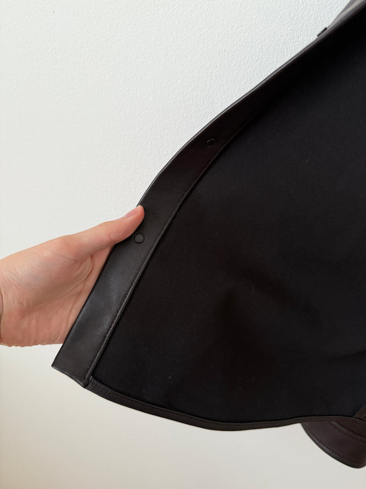 Leather Cloak Button Up Shirt