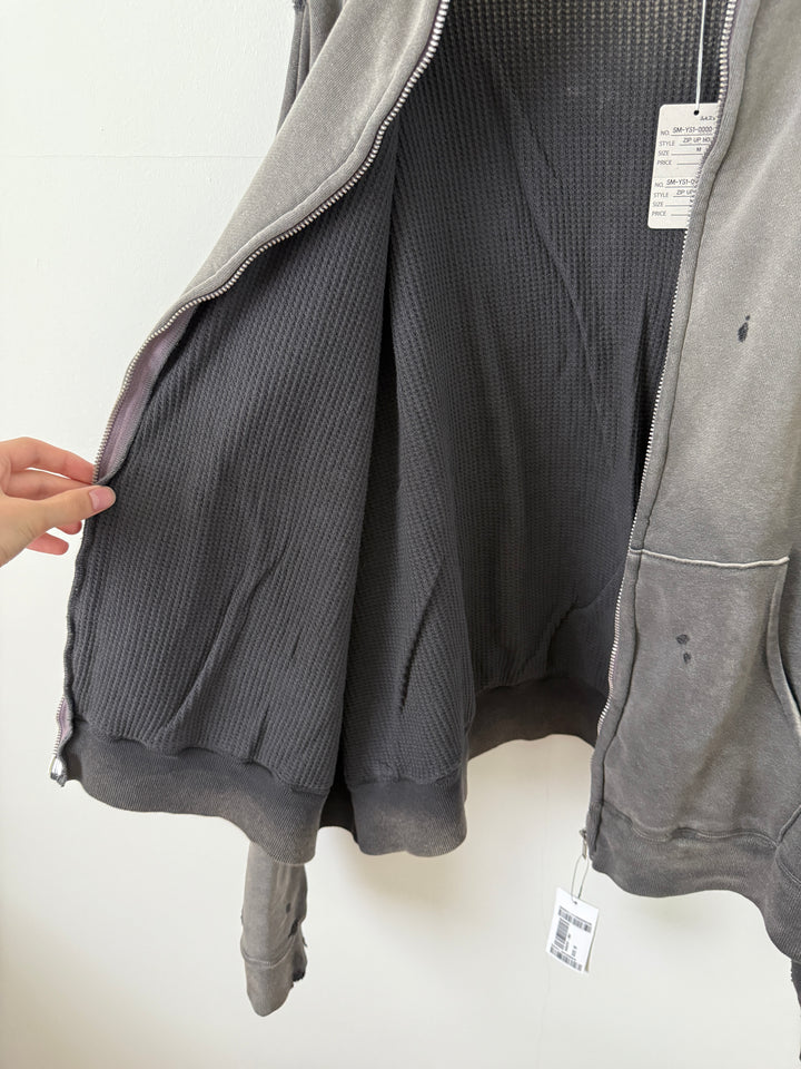 Distressed Thermal Hoodie
