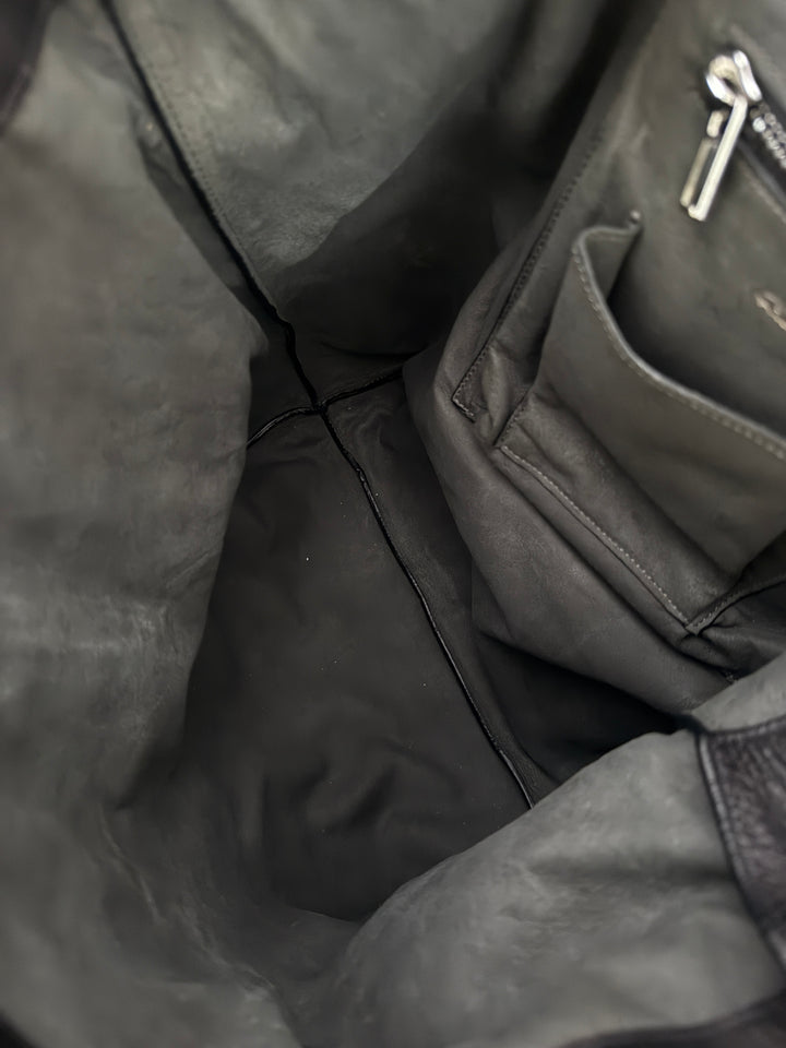 Leather Top Handle Tote Bag