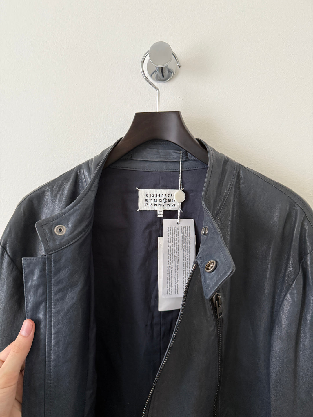 5 Zip Leather Moto Jacket