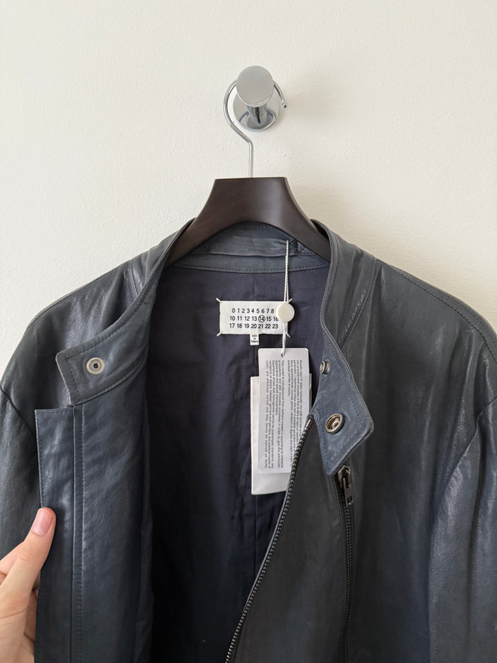 5 Zip Leather Moto Jacket