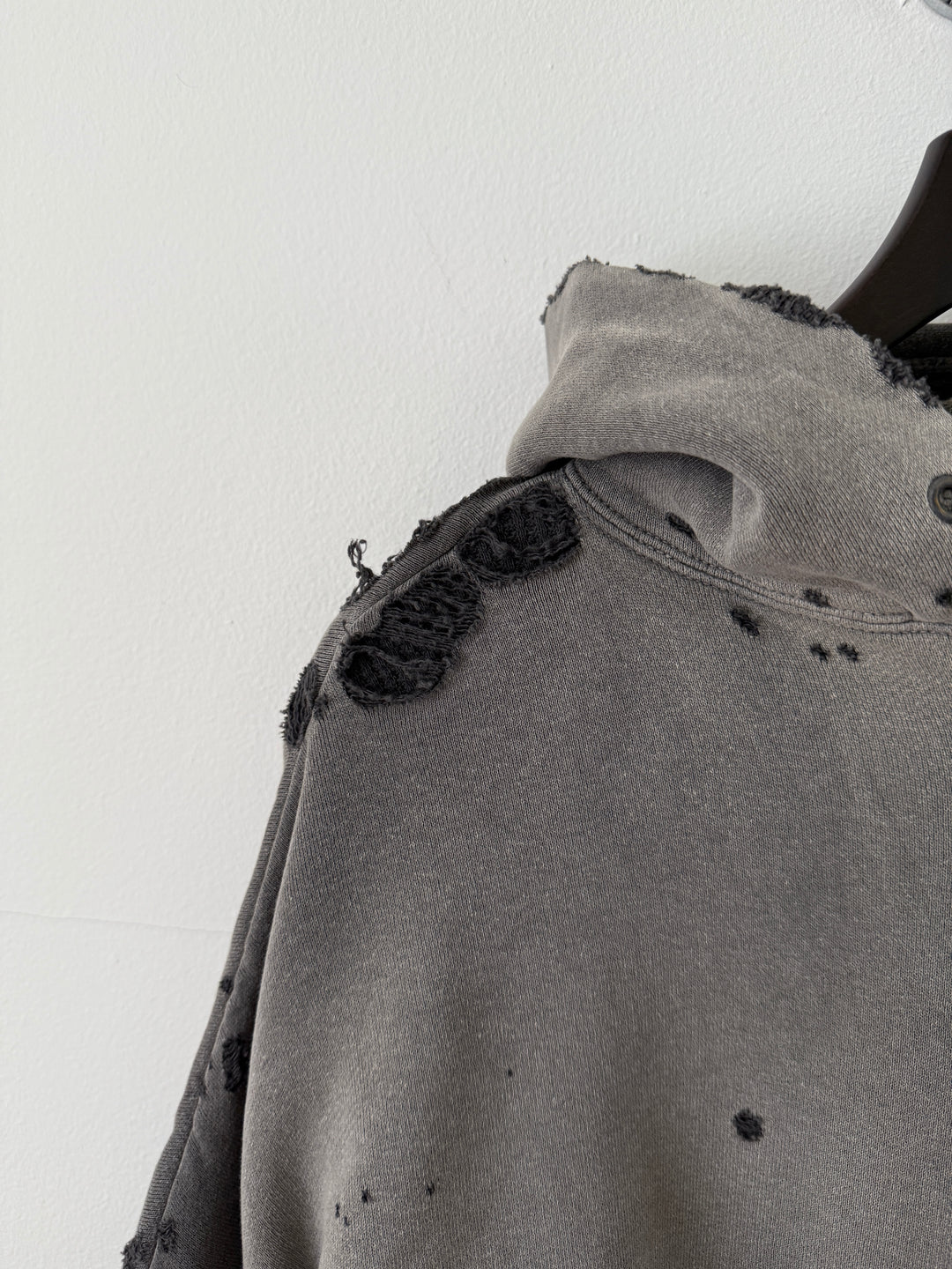 Distressed Thermal Hoodie