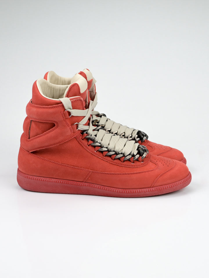 High Top Suede Chain Sneakers
