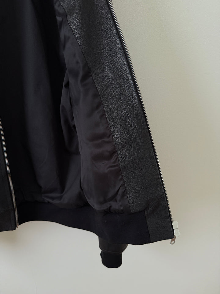 5 Zip Goat Leather Hooded Jacket