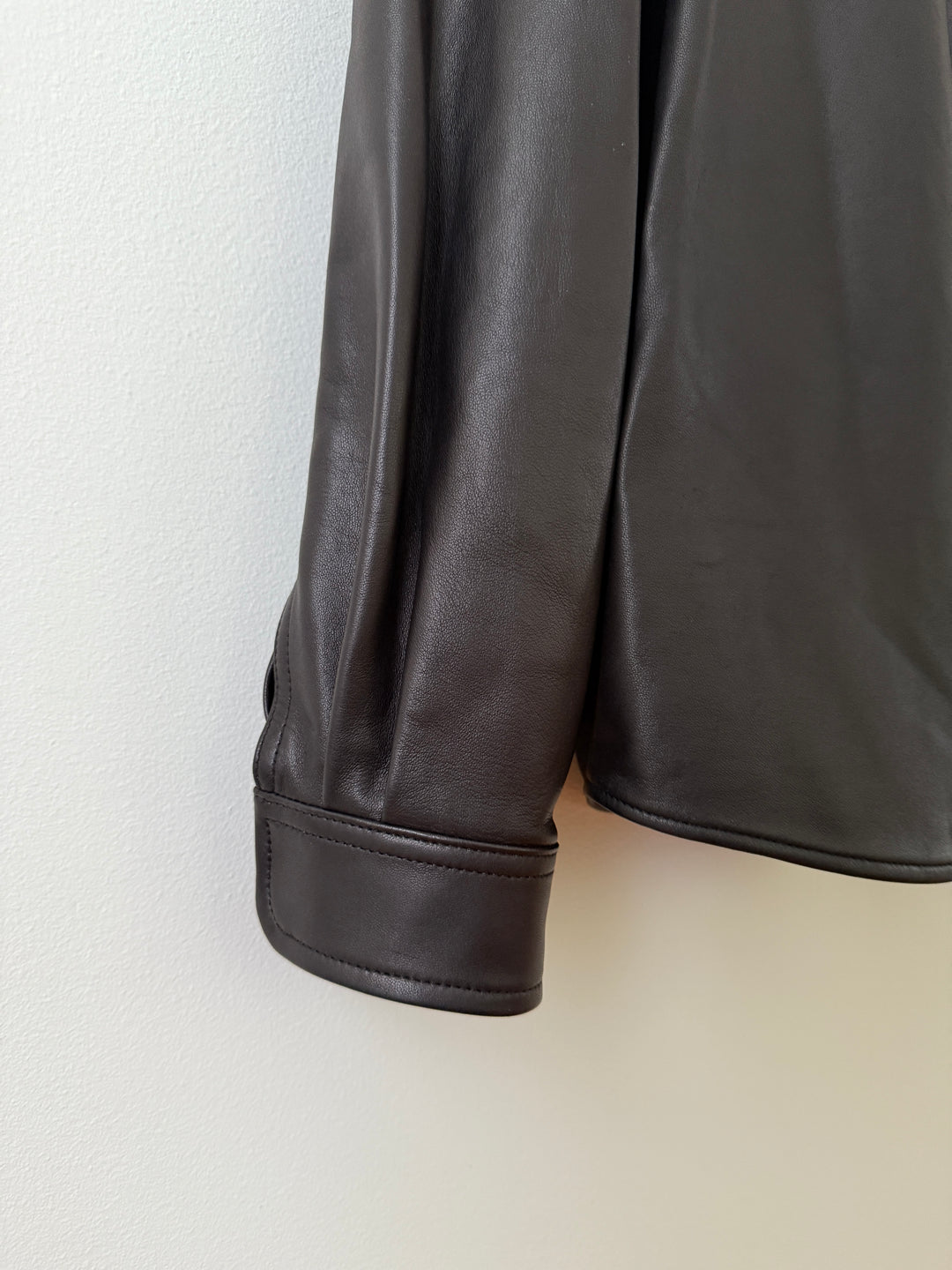 Leather Cloak Button Up Shirt