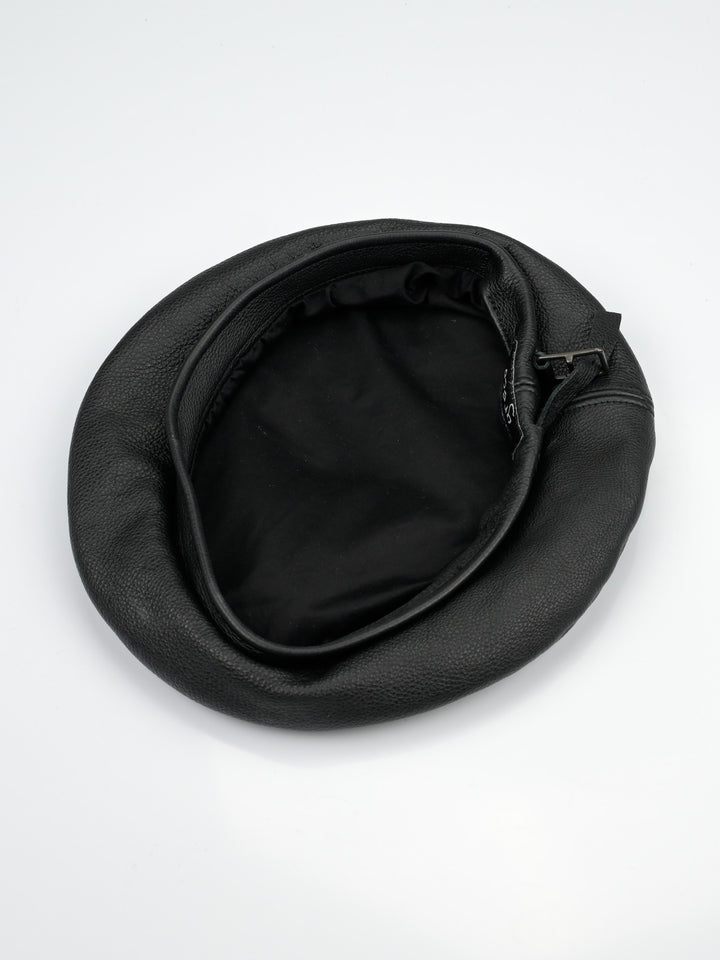 Black Leather Beret